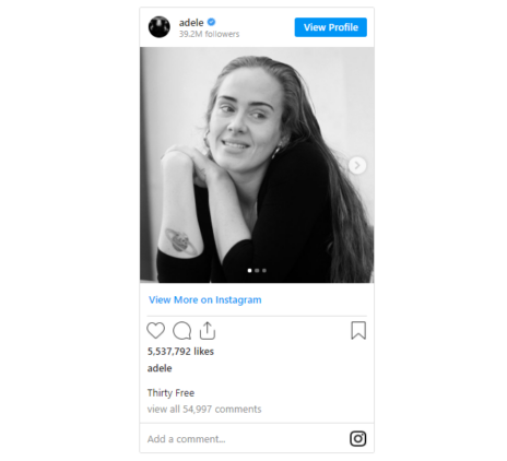 Adele Instagram 