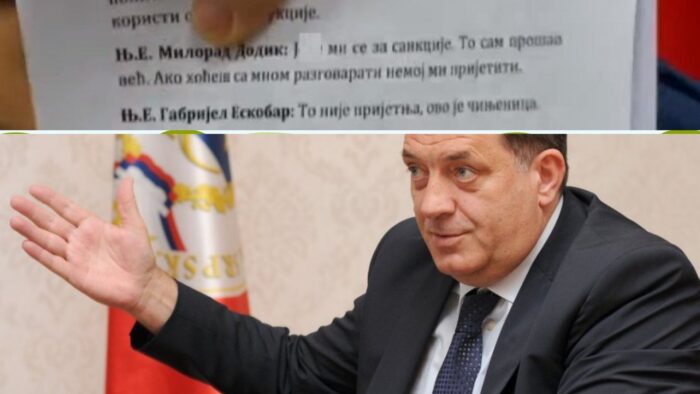 Pročitajte više o članku Dodik odgovorio Eskobaru: J*** mi se za sankcije, to sam već prošao