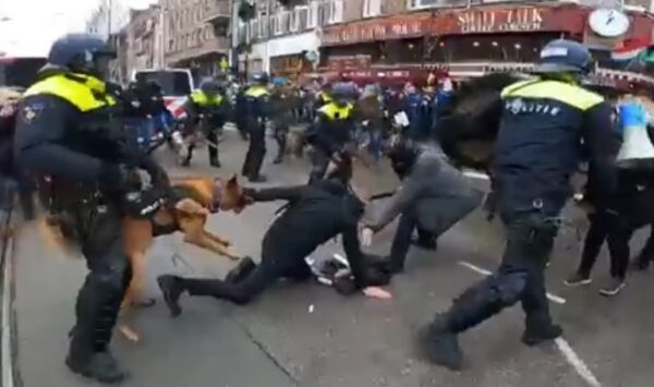 Pročitajte više o članku Nizozemska policija pendrecima i psima brutalno razbila proteste protiv lockdowna (VIDEO)