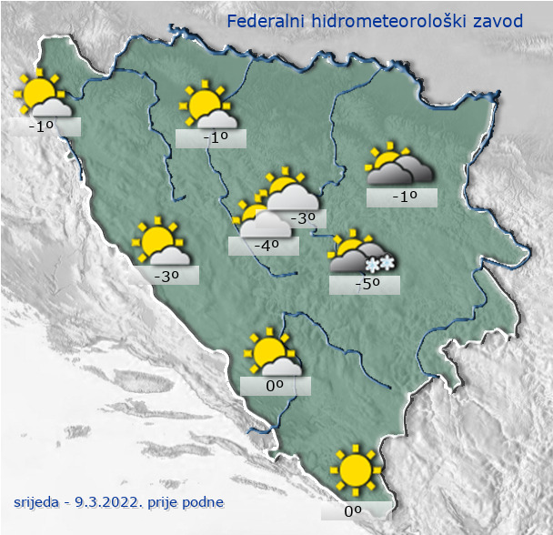 Pročitajte više o članku Prognoza za danas: U Hercegovini pretežno vedro…