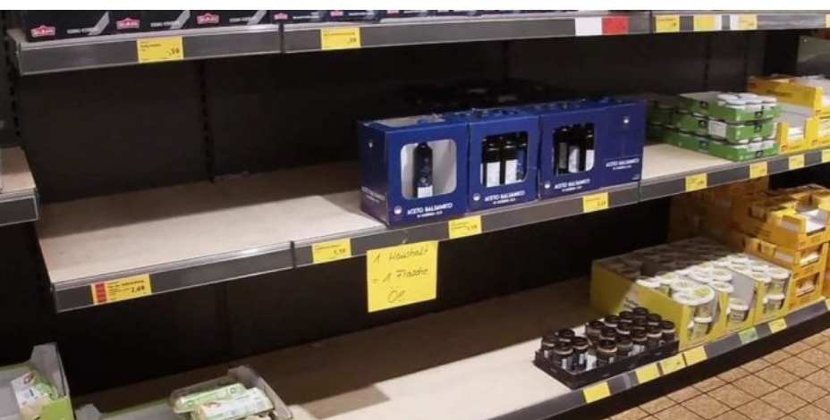 Pročitajte više o članku Njemački supermarketi se suočavaju s nestašicom osnovnih namirnica