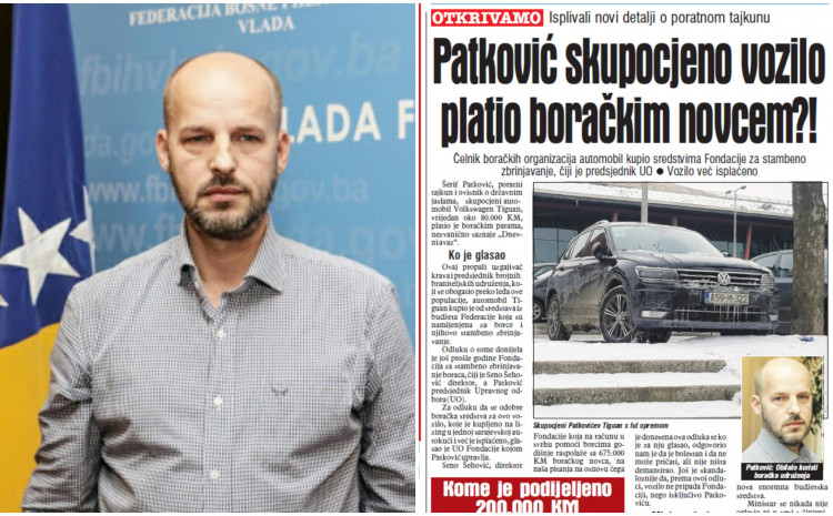 Pročitajte više o članku Podignuta optužnica protiv Šerifa Patkovića: Koristio automobil od 84 hiljade kupljen boračkim novcem