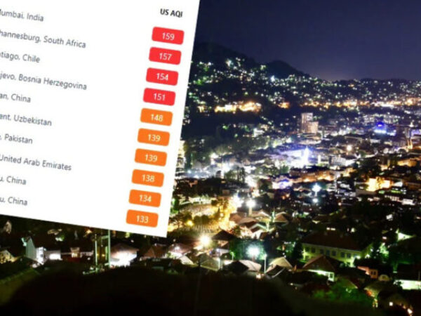 Zrak u Sarajevu večeras je među četiri najzagađenija u svijetu