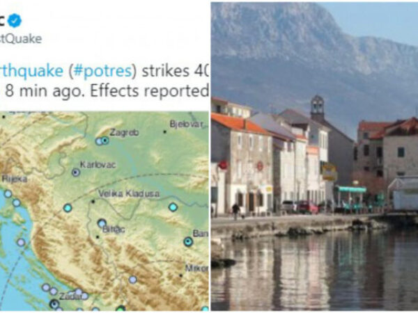 Dalmaciju u 21:58 pogodio zemljotres, jačine 4,6 stepen po Rihteru, osjetio se u Livnu