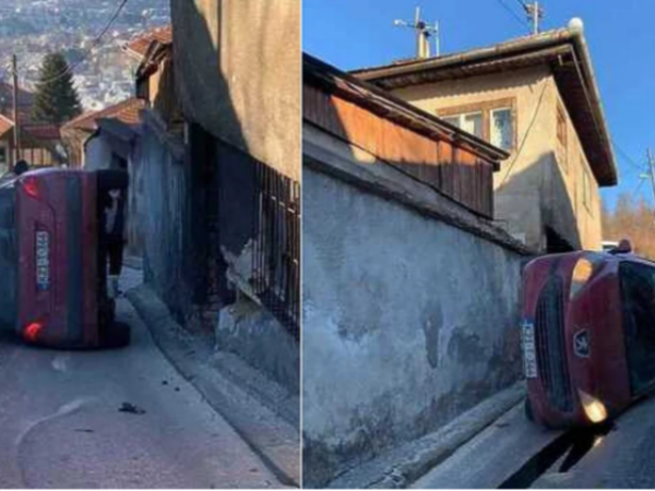 Prevrnuto vozilo u Sarajevskom naselju Hrid